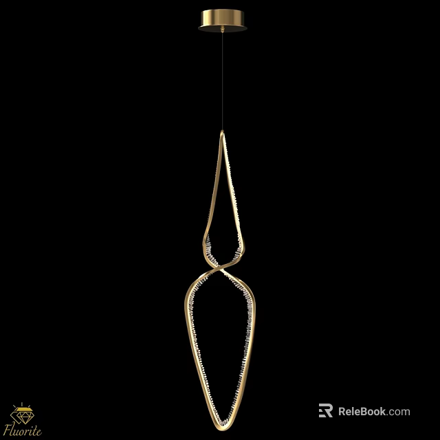 Modern Gold Pendant Light with Unique Curved Design for Contemporary Home Decor 3d model 