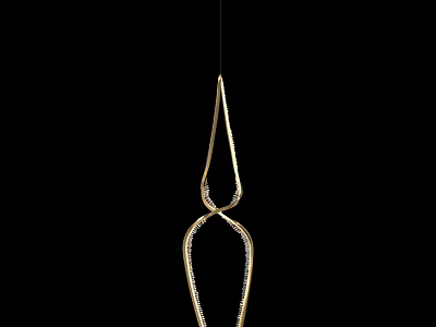 Modern Gold Pendant Light with Unique Curved Design for Contemporary Home Decor 3d model