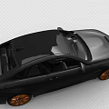 Black BMW Two Door Sports Car With Orange Wheels And Sporty Design