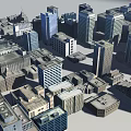 Urban Building Cluster With High Rise And Low Rise Buildings In Dense Urban Layout