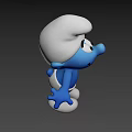 Smurf Cartoon Character With Blue Skin White Hat And Smiling Expression