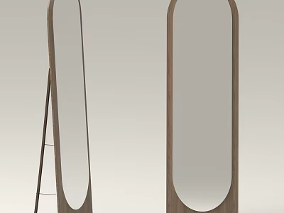 Modern Arched Wooden Frame Full Length Standing Mirrors For Home Decor 3d model