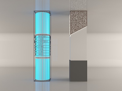 Decorative Column Hollow-out Lamp Post Styling Column Interior Perforated Aluminum Plate Column 3d model