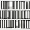 Classical Roman Columns in Various Architectural Styles and Decorative Designs