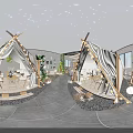 Cozy Outdoor Vibe Cafe With Starry Ceiling Tent String Lights Plants Tables And Chairs