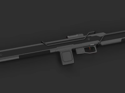 Futuristic Tactical Weapon With Sleek Black Design And Modern Features 3d model