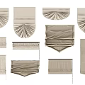 Roman Blinds Various Styles With Elegant Folding Designs For Home Window Decor 3d model