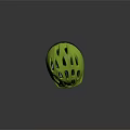 Fluorescent Yellow Helmet with Multiple Ventilation Holes on Black Background