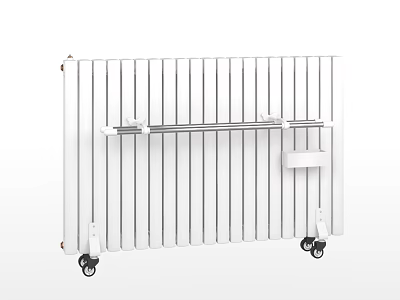 White Portable Home Heating Radiator With Wheels And Storage Shelf 3d model