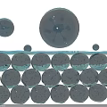 Transparent Spherical Structures Featuring Upper Larger Spheres And Arranged Cellular Layer On Blue Background