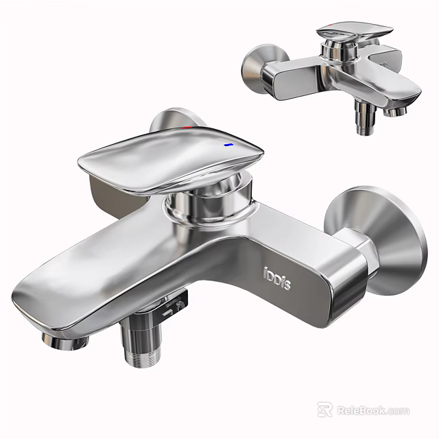 Sleek Chrome Modern Bathroom Faucet With Single Handle And Polished Surface 3d model 