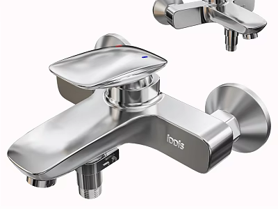 Sleek Chrome Modern Bathroom Faucet With Single Handle And Polished Surface 3d model