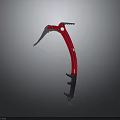 Red Practical Multifunctional Tool With Curved Design Saw Blade And Hook 3d model
