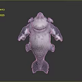 Aquatic Animal With Blue And White Color Round Body Shape And Fins Details