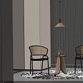 Cozy Indoor Corner With Two Woven Chairs Small Round Table Vase Flowers And White Blinds