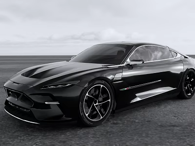 Black Sleek Sports Car With Aerodynamic Design On Open Coastal Road Scenic View 3d model