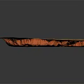 3D Architectural Terrain Model Featuring Orange Mountain Ranges And Blue River