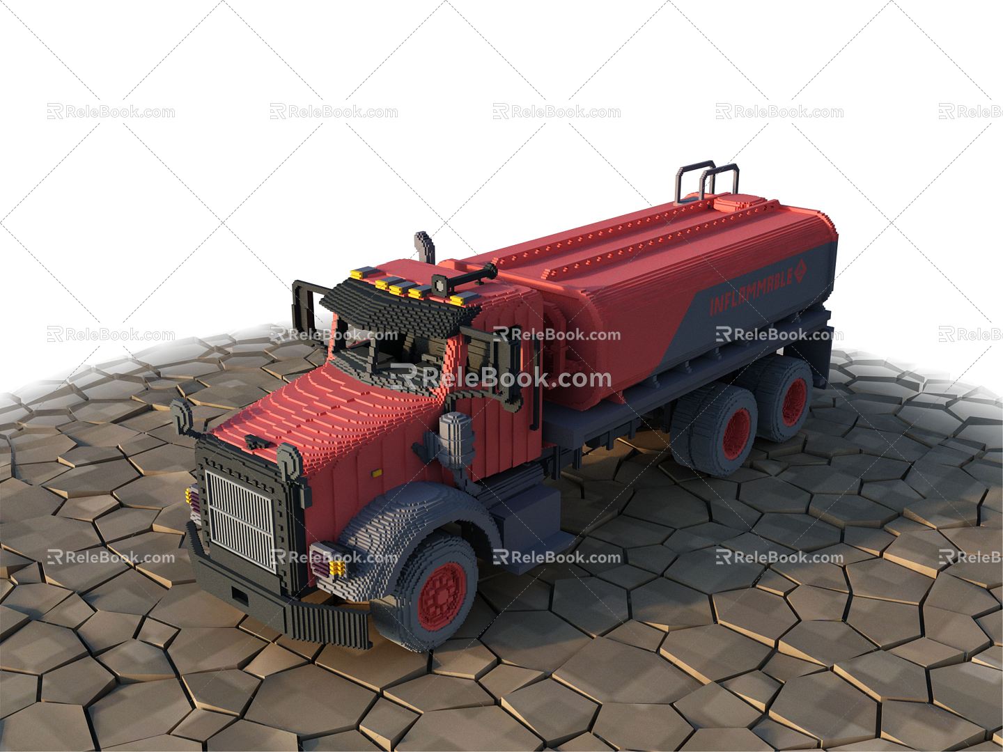 Modern toy car voxel fuel card 3d model