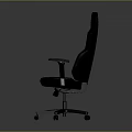 Ergonomic Black Gray Gaming Chair With Adjustable Armrests And Swivel Base
