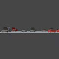 Modern Gray Wagon Car With Open Doors And Sleek Design In Row