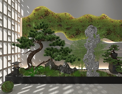 Small courtyard landscape sketch 3d model