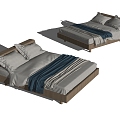 Nordic Double Bed Log Double Bed 3d model