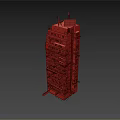 Tall Modern High Rise Building With Glass Windows And Rooftop Antenna