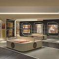 Elegant Modern Exhibition Hall Interior With Curved Architecture Lighting Display Areas And Polished Floor