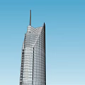 Modern Office Building With Glass Facade And Grid Design Tower Structure 3d model
