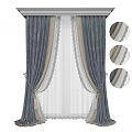 Elegant Beige Curtains With Lace Trim Double Layer Design And Color Options