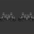 Two Gray Mecha Models In Standing Pose With Mechanical Structures And Claws 3d model