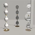 Modern Layered Spherical Floor Lamps in White Black and Glass with Golden Base
