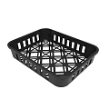 Black Plastic Tray With Grid Openwork Design For Home Storage Organization