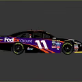 FedEx Ground Number 11 Race Car With Purple Red Body And Sponsor Logos Design