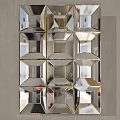 Geometric Paneled Decorative Wall Mirror With Modern Design And Reflective Surfaces