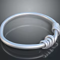 Silver Metallic Bracelet with Twisted Knot Design and Smooth Reflective Surface for Fashion Accessories