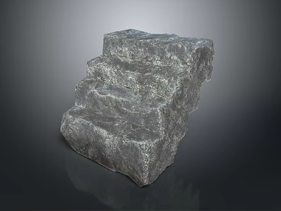 Natural Stone Steps With Rough Texture Along Mountain Trail In Scenic Landscape 3d model
