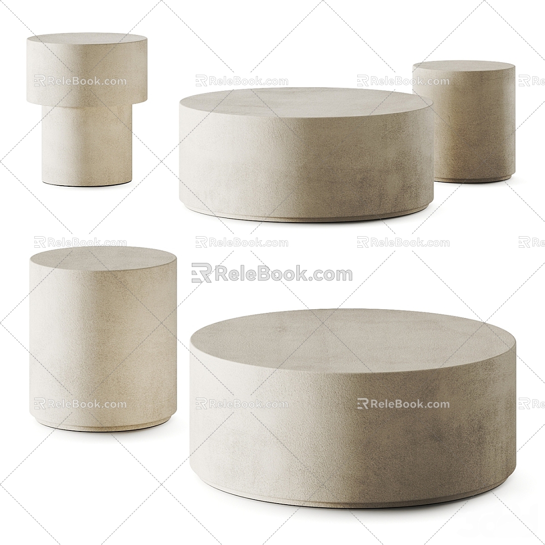 Modern Coffee Table Side Table Round Side Table Coffee Table Combination Side Table Combination 3d model