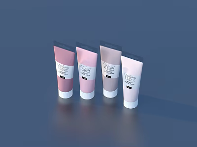 Assorted Pink And Beige Moisturizing Skincare Tubes For Daily Use 3d model