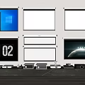 Modern projection curtain 3d model