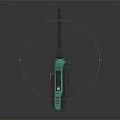 Green Handheld Walkie Talkie With Digital Display Screen Antenna And Control Buttons
