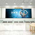 Rolex Watch Store Interior With Modern Design Glass Windows And Gear Decorations 3d model