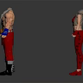 3D Fighting Character Models With Red Pants And Boxing Gloves In Various Poses