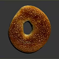 Golden Brown Sesame Seed Bagel With Crispy Surface And Fresh Texture
