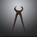 Rusty Red Hardware Pliers Tool With Classic Design And Metal Construction 3d model
