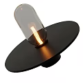 Stylish Table Lamps With Black Circular Base And Transparent Spherical Lit Shades