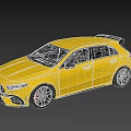 Yellow Mercedes AMG Compact Sports Car With Black Wheels And Aggressive Front Design