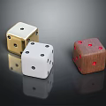 Modern Home Furniture Decorated With Colorful Dice Ornaments For Interior Design