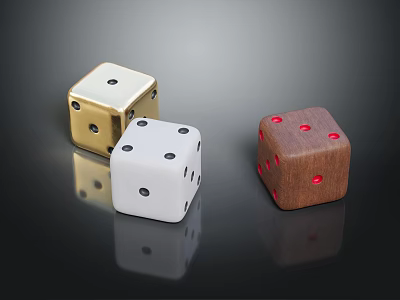 Modern Home Furniture Decorated With Colorful Dice Ornaments For Interior Design 3d model