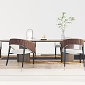 Dining Table Dining Chair Combination Fabric Dining Chair Simple Style Dining Table Dining Chair 3d model